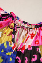 Load image into Gallery viewer, Rose Leopard Flutter Sleeve V Neck Crinkled Blouse | Tops/Blouses & Shirts