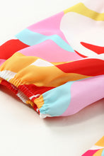 Load image into Gallery viewer, Multicolor Geometric Print Smocked Babydoll Mini Dress | Dresses/Mini Dresses