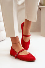 Load image into Gallery viewer, Red Suede Ballet Flats