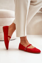 Load image into Gallery viewer, Red Suede Ballet Flats