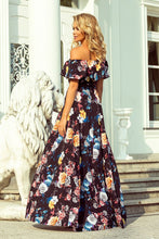 Load image into Gallery viewer, Off Shoulder Floral Maxi Dress