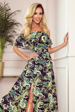 Load image into Gallery viewer, Off Shoulder Floral Maxi Dress
