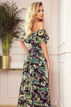 Load image into Gallery viewer, Off Shoulder Floral Maxi Dress