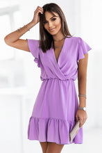 Load image into Gallery viewer, Elegant Mini Dress | V Neck Frill Sleeves