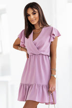 Load image into Gallery viewer, Elegant Mini Dress | V Neck Frill Sleeves