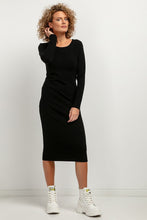 Load image into Gallery viewer, Simple Fitted Midi Dress with Boat Neckline
