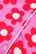 Load image into Gallery viewer, Pink Flower Print Short Sleeve Shirt Pajamas Set | Loungewear & Sleepwear/Sleepwear