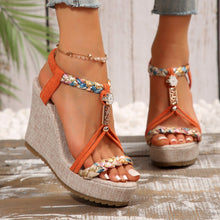 Load image into Gallery viewer, Braided Strap Wedge Sandals