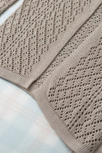 Load image into Gallery viewer, Open Front Cardigan | Smoke Gray Pointelle Knit Sweater
