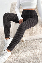 Load image into Gallery viewer, Wide Waistband Leggings | Dark Grey Textured Knit Leggings