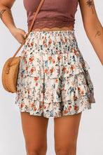 Load image into Gallery viewer, Beige Smocked High Waist Ruffle Tiered Floral Skirt | Bottoms/Skirts & Petticoat