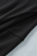 Load image into Gallery viewer, Black Exposed Seam Drop Shoulder Slit High Low Hem Sweatshirt | Tops/Sweatshirts & Hoodies