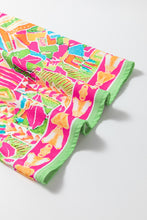 Load image into Gallery viewer, Babydoll Blouse | Orange Geometric Print Bell Sleeve O Neck