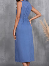 Load image into Gallery viewer, Midi Dress | Ruched Sleeveless Dress