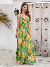 Load image into Gallery viewer, Maxi Dress | Printed Surplice Spaghetti Strap Dress