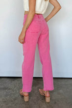Load image into Gallery viewer, Pink Ankle-length Flare Leg Raw Hem Jeans | Bottoms/Jeans