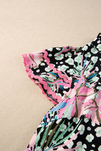 Load image into Gallery viewer, Pink Ricrac Floral Tiered Short Sleeve Blouse | Tops/Blouses & Shirts