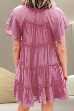 Load image into Gallery viewer, Mini Dress | Frill Round Neck Short Sleeve Mini Dress