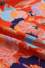 Load image into Gallery viewer, Puff Sleeve Blouse | Fiery Red Floral Print Ruffle