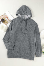 Load image into Gallery viewer, Gray Mineral Wash Kangaroo Pocket Drawstring Pullover Hoodie | Tops/Sweatshirts & Hoodies