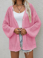 Load image into Gallery viewer, Pink Openwork Button Front Cardigan