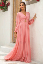 Load image into Gallery viewer, Formal Gown | Twist Front Cutout Long Sleeve Dress