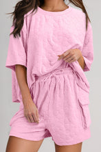 Load image into Gallery viewer, Top & Shorts Set | Round Neck Half Sleeve Top Shorts Set