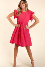 Load image into Gallery viewer, Ruffle Short Sleeve Dress | Smocking Dress with Pockets