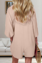 Load image into Gallery viewer, Womens Romper | PINK Half Button Short Sleeve Romper | Romper