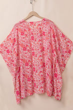 Load image into Gallery viewer, Womens Blouse-Floral V-Neck Three-Quarter Sleeve Blouse | Tops/Blouses & Shirts