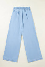 Load image into Gallery viewer, Drawstring Wide Leg Blue Jeans with Pockets