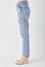 Load image into Gallery viewer, RISEN Distressed Slim Cropped Jeans | Blue Jeans
