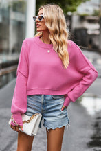Load image into Gallery viewer, Ribbed Trim Drop Shoulder Baggy Sweater | Tops/Sweaters & Cardigans