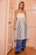 Load image into Gallery viewer, White Lace Sheer Tube Dress | Over Jeans Dress
