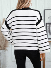 Load image into Gallery viewer, Striped Round Neck Sweater