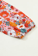 Load image into Gallery viewer, Multicolor Boho Floral Collared Long Sleeve Ruffled Dress | Dresses/Floral Dresses