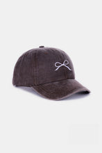 Load image into Gallery viewer, Pink Cotton Sports Hat | Bow Embroidered Washes Caps