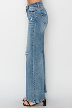 Load image into Gallery viewer, RISEN Wide Leg Jeans | High Waist Distressed Blue Jeans