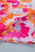 Load image into Gallery viewer, Summer Blouse | Rose Red Abstract Print V Neck Top