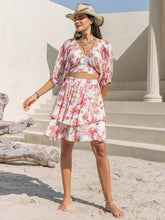 Load image into Gallery viewer, Top and Layered Skirt Set | Printed Half Sleeve Top