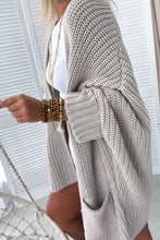 Load image into Gallery viewer, Gray Oversized Fold Over Sleeve Sweater Cardigan | Tops/Sweaters & Cardigans