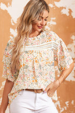 Load image into Gallery viewer, Multicolor Floral Print Wide Ruffle Sleeves Blouse | Tops/Blouses & Shirts