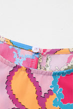 Load image into Gallery viewer, Multicolor Vibrant Floral Print Trimmed Ruffle Sleeve Blouse | Tops/Blouses & Shirts