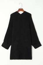 Load image into Gallery viewer, Black Oversized Fold Over Sleeve Sweater Cardigan