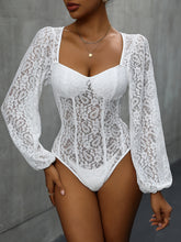 Load image into Gallery viewer, Lace Bodysuit | Backless Long Sleeve Bodysuit