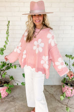 Load image into Gallery viewer, Multicolour Pearl Beaded Floral Drop Shoulder Sweater | Tops/Sweaters & Cardigans