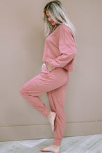 Load image into Gallery viewer, Activewear | Pink Solid Sport Boxy Fit Pullover & Pants Outfit