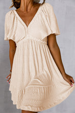 Load image into Gallery viewer, Womens Mini Dress | Tied V-Neck Short Sleeve Mini Dress | Mini Dress