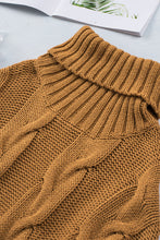 Load image into Gallery viewer, Cuddle Weather Cable Knit Handmade Turtleneck Sweater | Tops/Sweaters & Cardigans