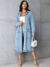 Load image into Gallery viewer, Denim Shacket Dress Pockets Buttons